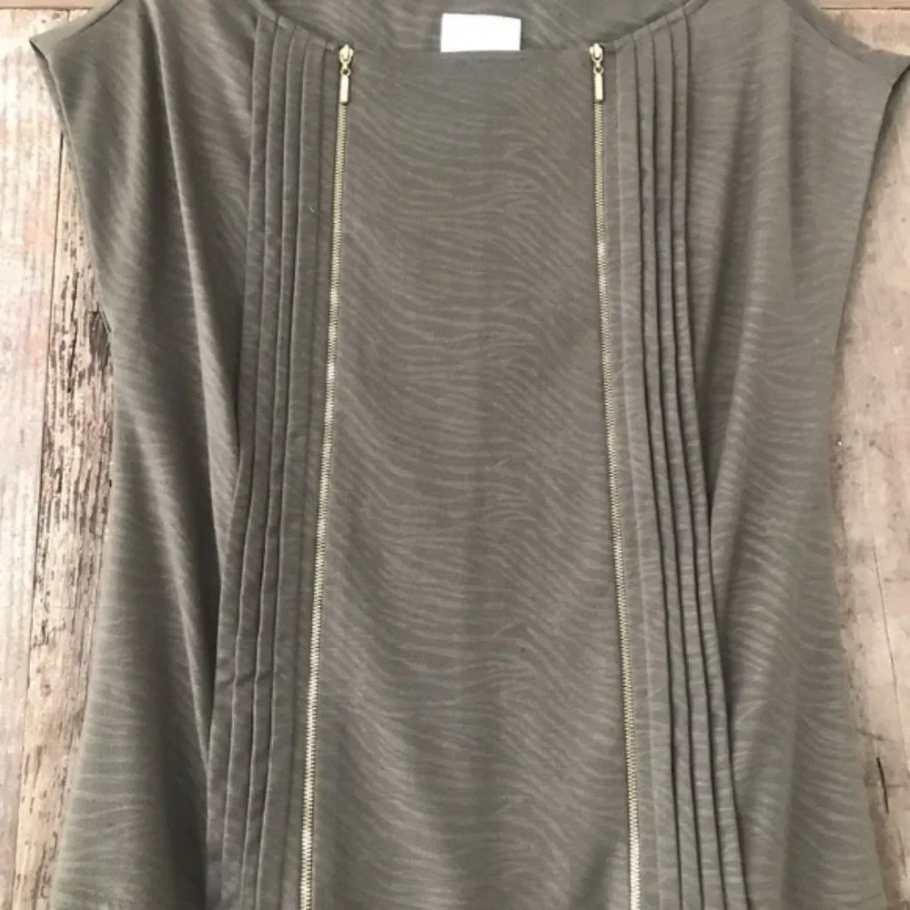 Donna Morgan Zipper Sheath Dress Gray Size 2 - Picture 2 of 6